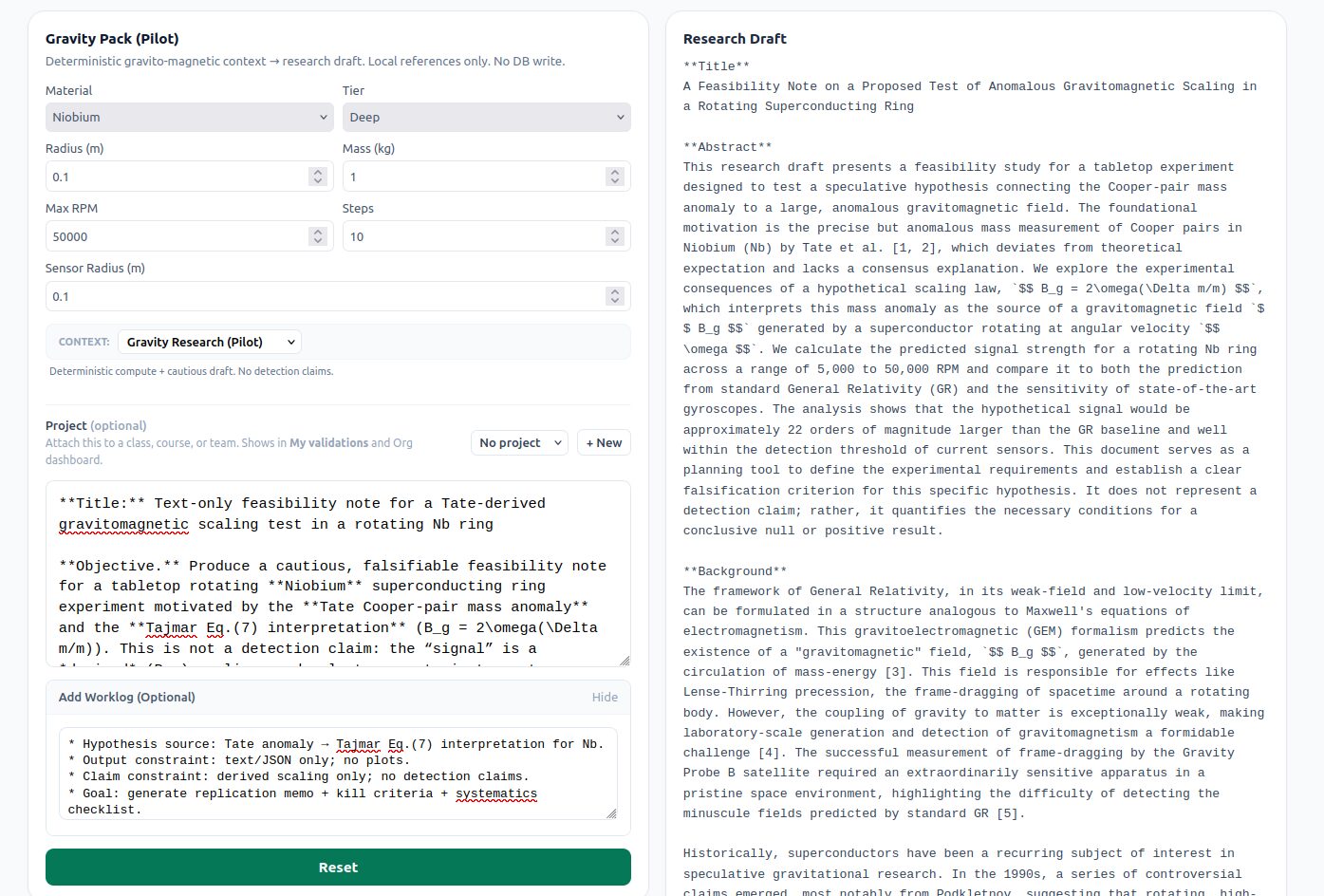 Quastra research workflow screenshot